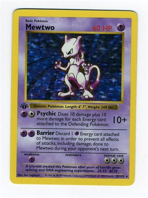 first edition mewtwo card value.